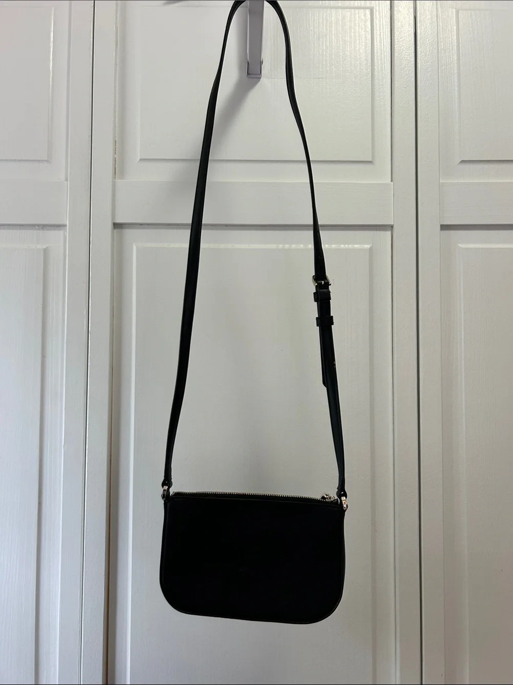 kate spade Black Saffiano Crossbody with Gold Logo